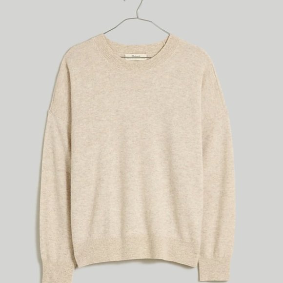 Madewell Re)sponsible Cashmere Oversized Crewneck Sweater heather seashe… - Picture 5 of 11